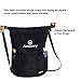 Drawstring Backpack Sport Gym String Bag Waterproof Sackpack Cinch Sack Gymsack (Black)