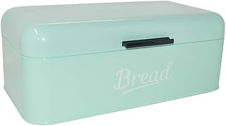 DRULINE Brotkasten Metall | Brotbox | Brotkiste | Brot | Aufbewahrungsbox | Brotkorb | Brotbehälter | Brotkiste | Frischhaltebox | Küche | Büro | Picknick | Hochwertig verarbeitetes Metallblech | Großer Stauraum | 16,5x42x23cm (L/B/H) | Mint