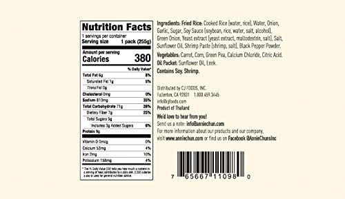 Annie Chun's Thai Fried Rice, 9.0-Oz (Pack Of 6), Instant Meal, Microwaveable