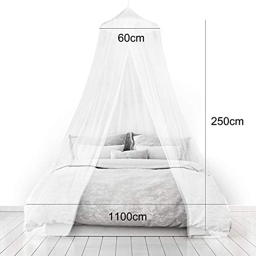 Gyswshh 250cm Single Door Hung Mosquito Net Bed Curtain Canopy Outdoor Fly Insect Decor White - Thumbnail 6