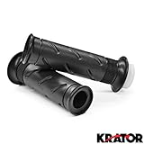 Krator Black Motorcycle Handle Bar Hand Grips 7/8