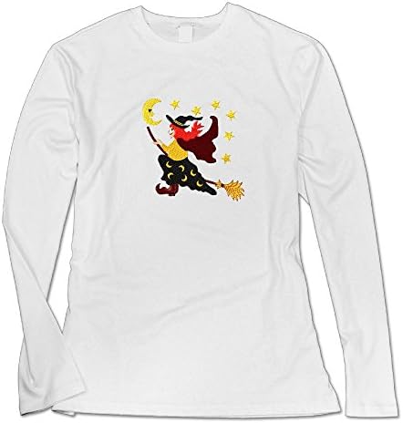 Witch Custom Women's Blank Long Sleeve Custom Cotton T Shirts Top White M