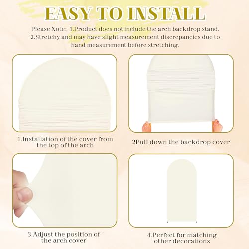 MEKOTRIN 3 Piezas de Fondo Cubierta de de Alta Elasticidad Espesar Fibra de Poliuretano Seda de Leche a Prueba de Decoloración para Fiestas de Boda (Beige, 4FT, 5FT, 6FT)