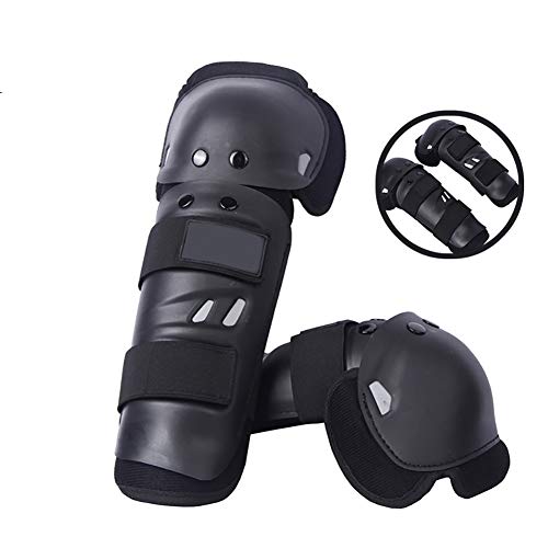 HNYG Adult Knee/Shin Guard Motocross Body Protection Motorcycle Knee Protector Black A799 (Black, Medium)