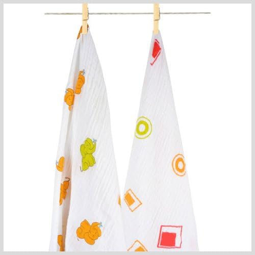 Aura Weavers 2 Count Muslin Swaddle Blankets, Fashion Fiesta, Large