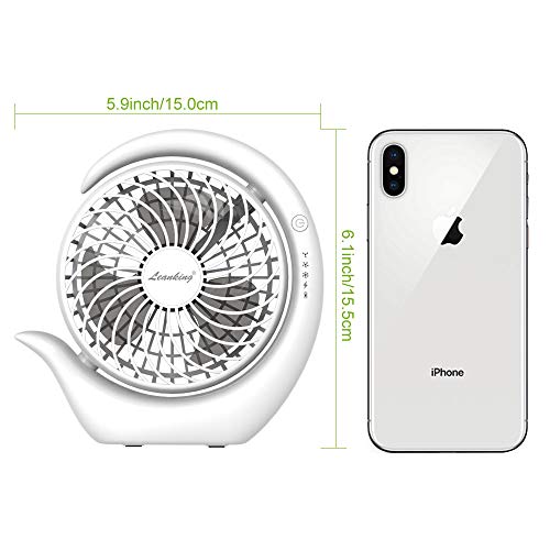 Battery Fan, Leanking Rechargeable Fan Portable Handheld Personal Mini USB Fan with 3600mAh Battery 4-13 Hours,USB Desk Fan with 3 speeds, Strong Wind, Quiet Operation Cooling for Home, Office Travel - Thumbnail 3
