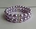 PETFAVORITES 2 Row Pearl Dog Necklace Collar for Pets, Bling Cat Wedding Collar, Rhinestone Pet Jewelry for Small Dogs, Teacup Chihuahua Yorkie Clothes Outfits Accessories (Purple, 7-Inch)