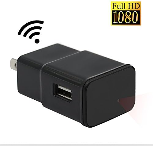YYCAMUS 1080P USB Wall Charger Wifi Remote Control Spy Camera Adapter Hidden Camera / Nanny Spy Camera Mini Camcorder Video Recorder Cam Security &amp; Surveillance Cameras with Built in 16GB Memory