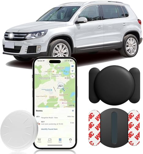 Dahetag Tracker Device for Vehicles,GPS Car Tracker,No Monthly Fee Anti-Lost Car Locator Works with Find My(iOS Only),Mini Hidden Car Tracker with Magnetic Case (Black,1PCS)