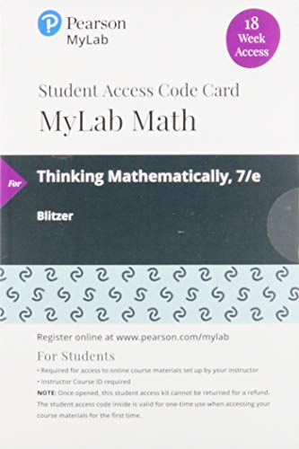 Thinking Mathematically 18 Week Access