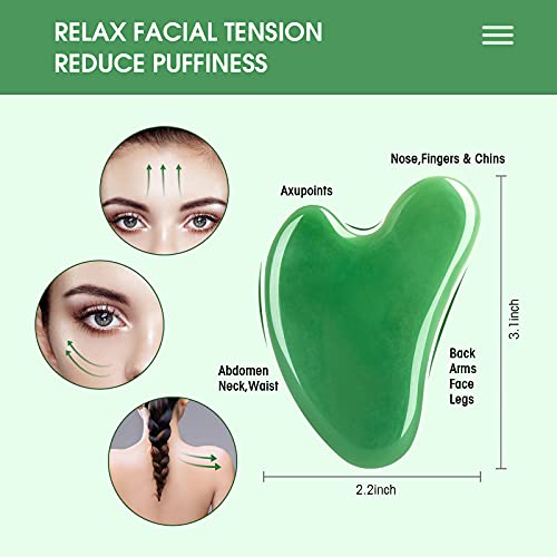 Gua Sha Massage Facial Tool Set,Guasha Massager Kit for Face and Body