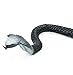 Manmade Soft Rubber Fake Snake Realistic Reptile Animal Toy Garden Props Joke Prank Toy For Children Kids (Black 40cm)
