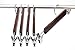 JS HANGER Premium Retro Finish Wooden Pant Hanger with 2-Adjustable Strong Clips, 5-Pack