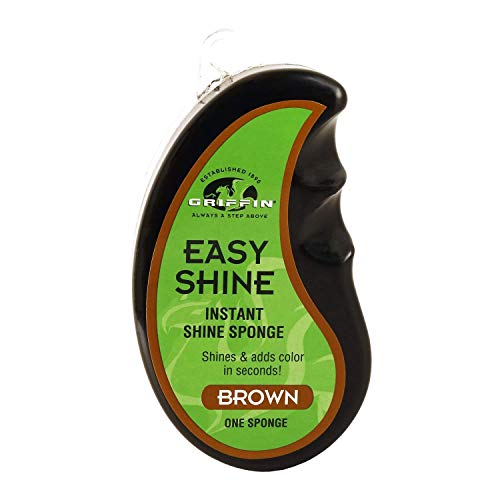 GRIFFIN Easy Shine Shoe Polish - Instant Shoe Shine Sponge (Brown) 3 Pack