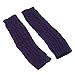 Flammi Women's Cable Knit Arm Warmers Fingerless Gloves Thumb Hole Gloves Mittens (Purple)