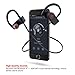 Best Wireless Sports Earphones with Mic IPX7 Waterproof Stable Fit in Ear Earbuds Noise Isolating Stereo Headset 9-Hour Woriking Time - Black