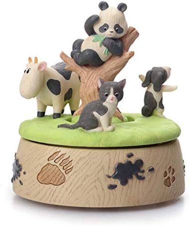 オルゴール かわいいパンダのパラダイスオルゴール、子供のための最高の誕生日ギフト、クリエイティブホームデコレーション、パンダオルゴール、セラミック、パーソナリティ 女性のためのオルゴール (Color :”Talk To the Animals”)