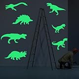Iuhan 8pcs Dinosaurs Wall Decals Fluorescence Stickers Glow in The Dark, Children's Room Nursery Removable Wall Stickers Murals