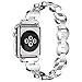 Lwsengme Compatible with Apple Watch Band 38mm/40mm, Women Girly Stainless Steel Bling Bracelet Compatible with iWatch Series 4,Series 3,Series 2,Series 1,Watch Nike+ (38-Light Metal-01)