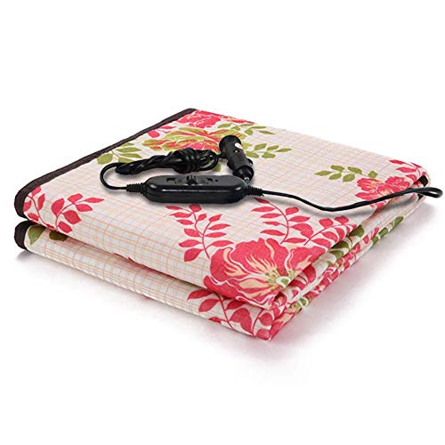Per Car Heated Blanket, 24V 40W Electric Heating Blanket Car Travel Warm Blanket Heating Quilt with Temperature Controller and Overheat Protection