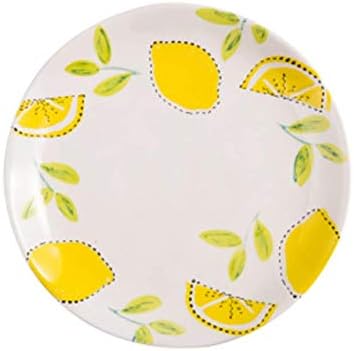 qnmbdgm Plate Ceramic Lemon Pattern Dishes Dishes And Plates Sets Dinner Plates Steak Dish Bone China West Plate Dishes