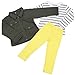 Lonsbo Kids Toddler Girls Fall Winter Warm Long Sleeve Tops+Coat+Pants Clothes Outfits Set (5T) Army Green