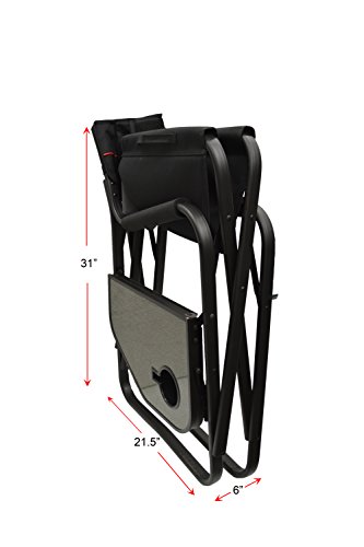 Folding-Directors-Chair-Foldable-Chair-with-Side-Table-and-Cup-Holder-XL-Comfort-Design-Black