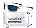 VertX Men's Polarized Sunglasses Sport Running Outdoor w/Free Microfiber Pouch – Clear Frame – Blue Lens