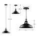 B2ocled Pendant Light, Industrial Retro Pendant Lights Fixtures with E26/E27 Based, Barn Hanging Pendant Lighting for Kitchen Island Farmhouse Living Room Barn, Blcak Metal Vintage Style