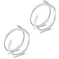 Fzroezz 1-15PCS Double Hoop Nose Ring for Single Piercing 18G 20G 22G Spiral Nose Rings Hoops 18 20 22 Gauge Surgical Steel Twist Nose Piercing Jewelry Nostril for Women Girls Men Hypoallergenic Pack Easy Bendable 6mm 8mm 10mm