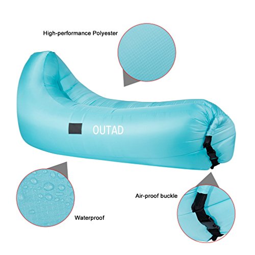 Inflatable Lounger Sofa Sleeping Bag,OUTAD Compression Air Beds,Portable Chair,Air Mattresses Beds.Ideal for Lounging, Camping, Beach, Fishing, Kids, Chilling, Parties, Swimming Pools (blue)
