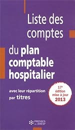Liste des comptes du plan comptable hospitalier