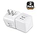 USB Wall Charger, Dual USB Charger, 2Pack 5V/2.1A Quick Charger Portable Travel Charger with Foldable Plug for iPhone X / 8 / 7 / 6s / 6 Plus, iPad Pro / Air 2 / mini 4, Samsung S5 More White