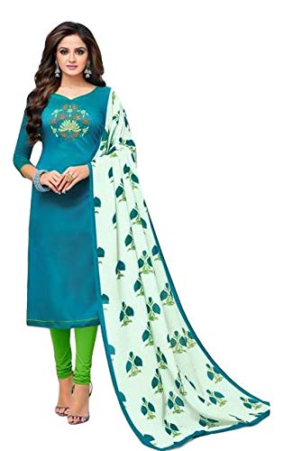 Women's Soft Silk Blue Dress Material