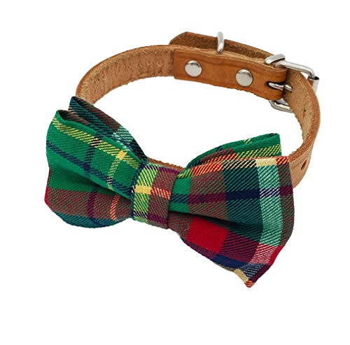 PET SHOW 8pcs Christmas Plaid Small Dogs Collar Bow Ties Puppies Cats Collar Charms Accessories Slides Attachment Bowties for Birthday Wedding Parties Assorted