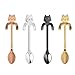 Little Teaspoons Cute Cat Stainless Steel Coffee Spoon Multi-functional Kitchen Tools Set 4PCS