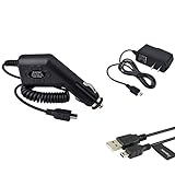 USB Data Cable + Rapid Car + Home Travel Charger for AT&T Motorola VA76r Tundra