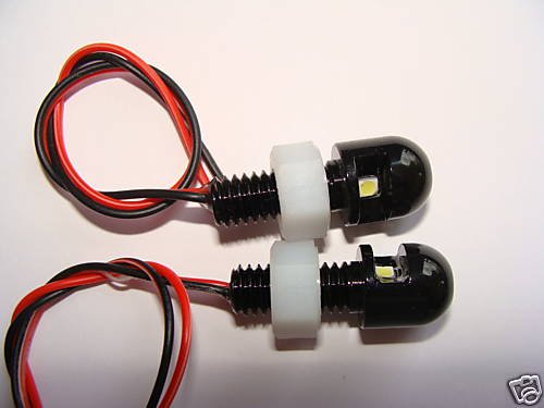Black Aluminum LED Licence Plate Bolt Lights