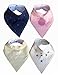 Baby Bandana Drool Bibs Made of Absorbent Soft 100% Organic Cotton with Snaps. Keeps Baby's Clothes Dry and Clean For Hours. Cute Bib Style for Babies Boys and Girls. Gift Set 4- Pack