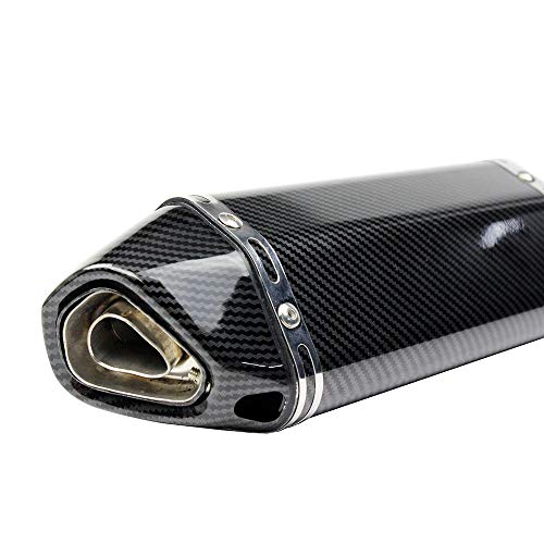 MGOD 1.5-2"Inlet Motor Exhaust Carbon Fiber Muffler with Removable DB Killer for Street/Sport Dirt Bike and Scooters