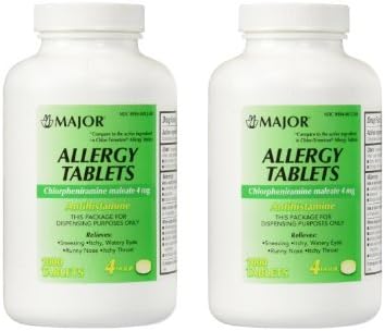 Chlorpheniramine Maleate 4 Mg, 1000 Tablets (2 Pack)