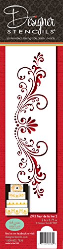 Designer Stencils C375 Fleur De Lis Cake Stencil, Beige/Semi-Transparent