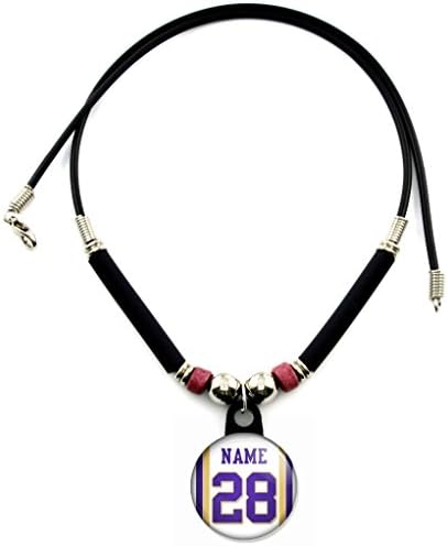 Minnesota Football Jersey Pin back Button Necklace Personalized with Your Name and Number