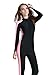Micosuza One-Piece Swim Surfing Suit Swimsuit for Women Long Sleeve Pink and Black