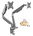 Mount-It! Dual Monitor Arm Mount Desk Stand | 2 x 3.0 USB Ports | Articulating Mechanical Spring Height Adjustable | Fits Two 24 27 29 30 32 Inch VESA 75 100 Compatible Screens | C-Clamp and Grommet