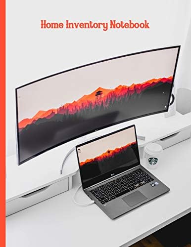 Laptop Computer and Curved Monitor on Desk : Home Inventory Notebook