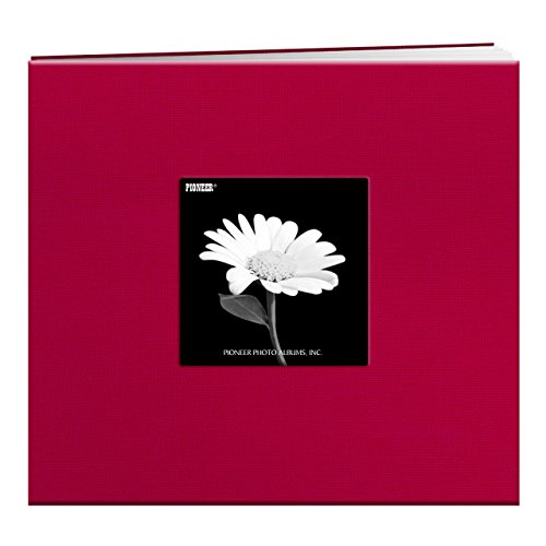 Pioneer MB88CBFE 8 Inch by 8 Inch Fabric Frame Cover Post Bound Scrapbook, Burgundy