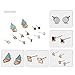 eManco Turquoise Crystal Stud Earrings Set Geometric Tassel Triangle Earrings Trending Jewelry (6 Pairs)