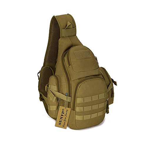 Protector Plus Tactical Military Sling Chest Pack Bag Molle Daypack Laptop Backpack Large Shoulder Bag Crossbody Duty Gear For Hunting Camping Trekking