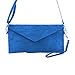 Tedim Soft Faux Suede Envelope Clutch Handbag (Royal Blue)
